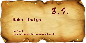 Baka Ibolya névjegykártya